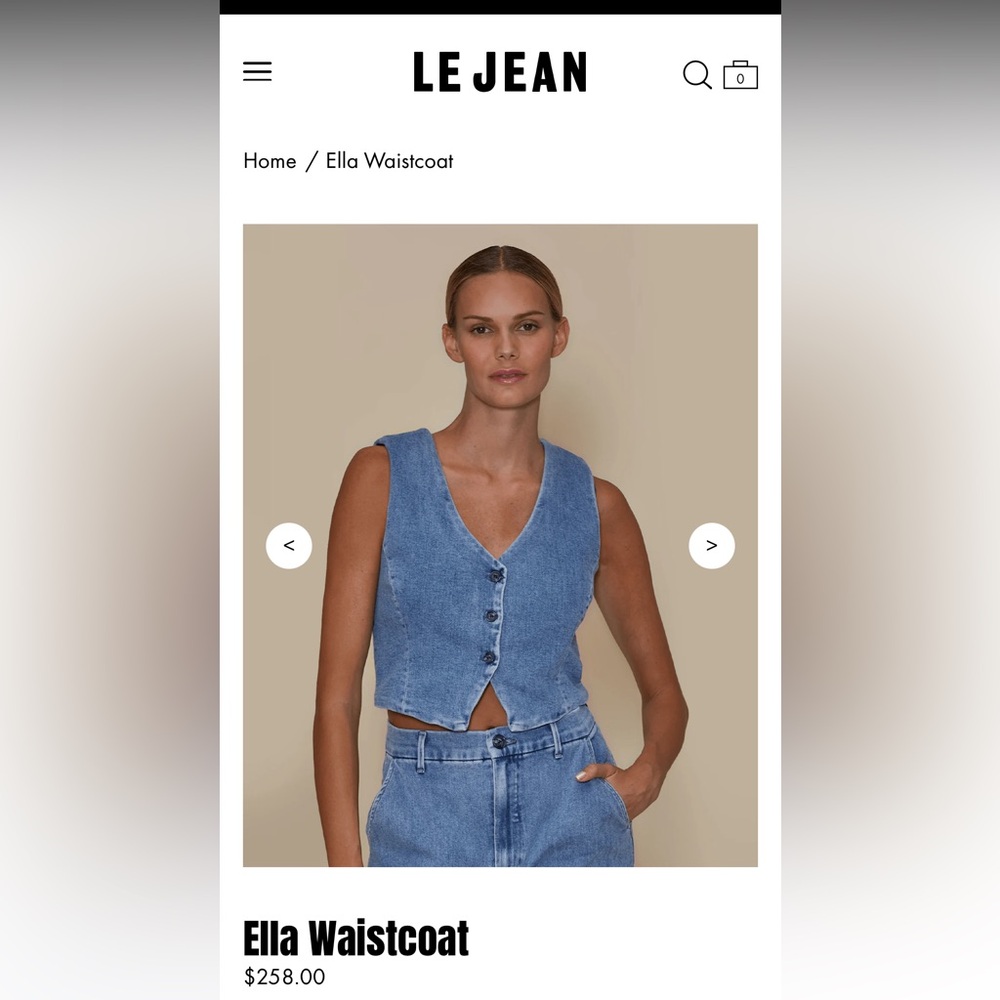 Le Jean Ella Cropped Denim Vest